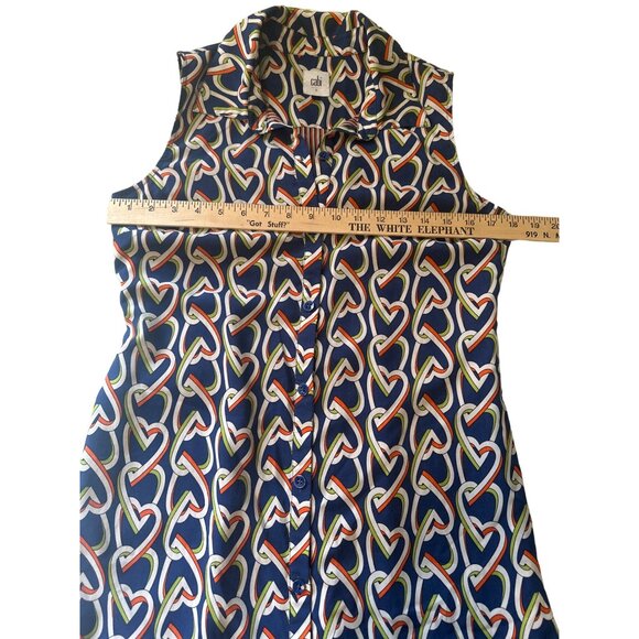 💖Cabi Sleeveless Shirt Dress With Bold Heart Print Size S - Picture 7 of 9